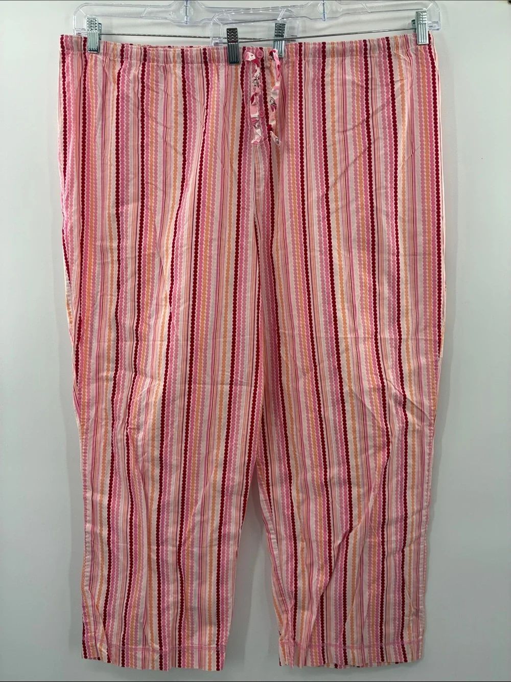 3for$20 Adonba 3X Striped Pink Orange Red Nightwear